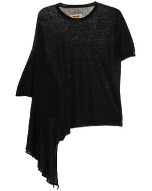 Uma Wang Asymmetric Knitted Top - Black