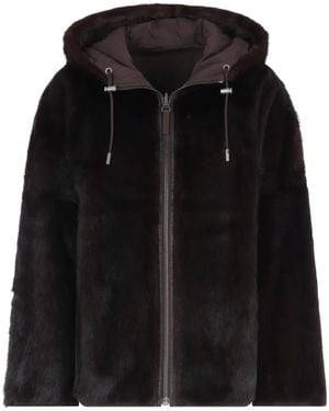 Yves Salomon Reversible Fur-Trimmed Jacket - Black