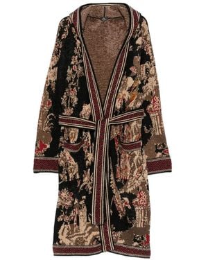 Etro Cardigan Con Effetto Jacquard - Marrone