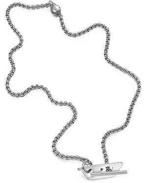 DIESEL Stainless Steel Chain Necklace - White
