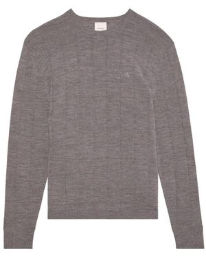 Calvin Klein Grid-Patterned Logo-Embroidered Jumper - Grey