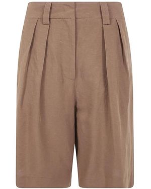 DR. HOPE Pleated Shorts - Brown