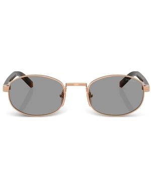 Prada Oval-Frame Sunglasses - Metallic