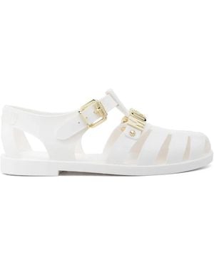 Moschino Logo Sandals - White
