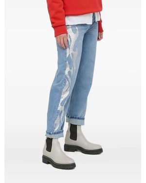 Beatrice B. Rhinestone-Embellished Cotton Jeans - Blue