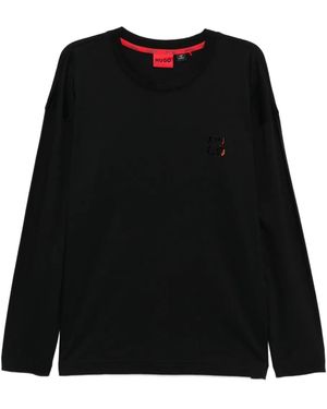 HUGO Logo Long-Sleeve T-Shirt - Black