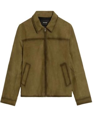 Zadig & Voltaire Loumy Suede Leather Jacket - Green