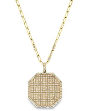 SHAY Diamond Octagon Disc Necklace - Metallic