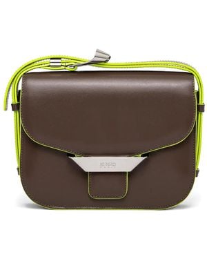KENZO Sac Ribbon En Cuir À Rabat - Gris