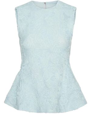 ROTATE BIRGER CHRISTENSEN Mesh Sleeveless Top - Blue