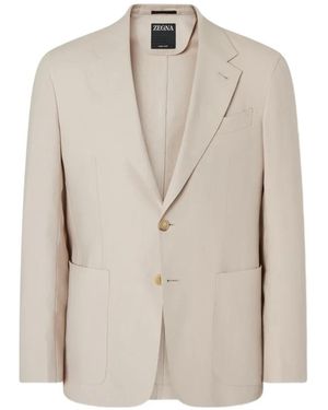 ZEGNA Oasi Linen Jacket - Natural
