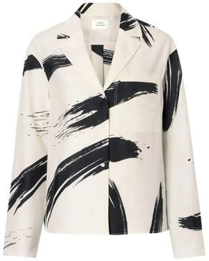 Loulou de Saison Sana Cuban Collar Print Shirt - White