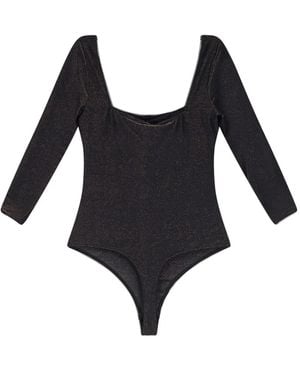 BOSS Picot Trim Bodysuit - Black