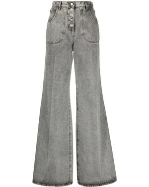 Etro Vaqueros Acampanados Bordados - Gris