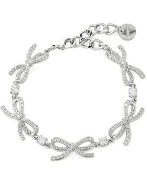 Self-Portrait Bow-Chain Bracelet - White