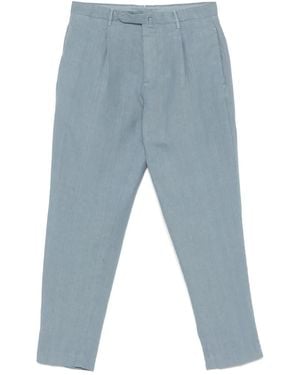 Dell'Oglio Pleated Tapered-Leg Pants - Blue