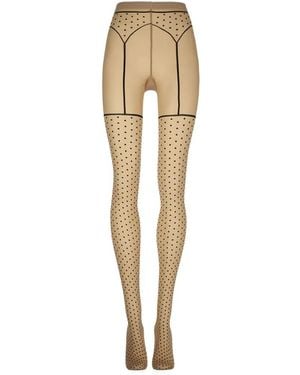 Wolford Collant 20 A Pois - Bianco