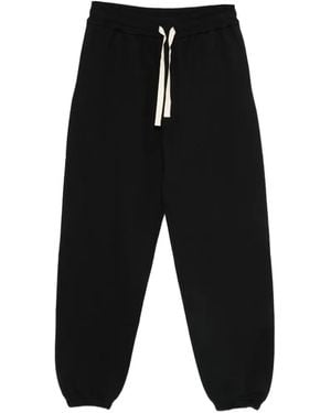 Jil Sander Logo-Embroidered Drawstring Trousers - Black