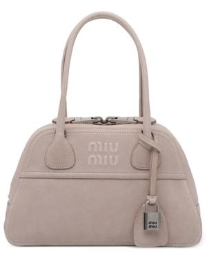Miu Miu Vivant Nappa Leather Bag - Natural
