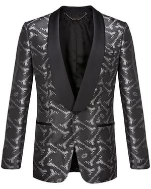 Billionaire Robin Jacquard-Logo Blazer - Black