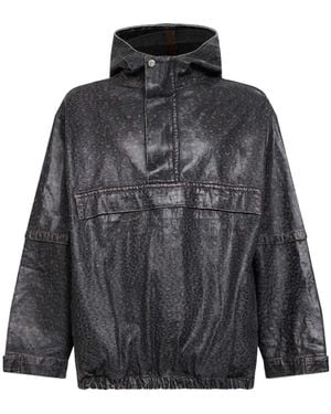 PDF Spotted-Print Foil-Treated Jacket - Black