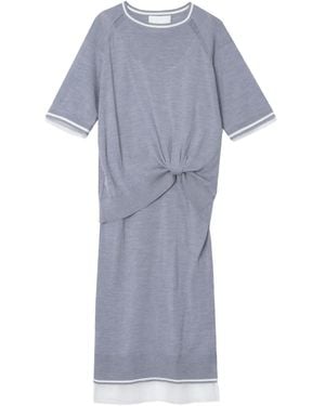 3.1 Phillip Lim Knot-Detail Merino Midi Dress - Gray