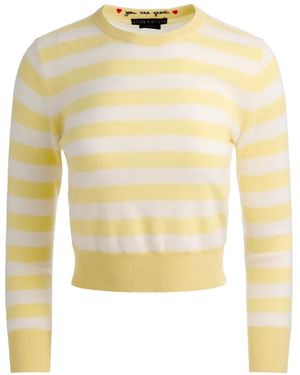 Alice + Olivia Pull Carolan À Rayures Et Col Ras Du Cou - Yellow