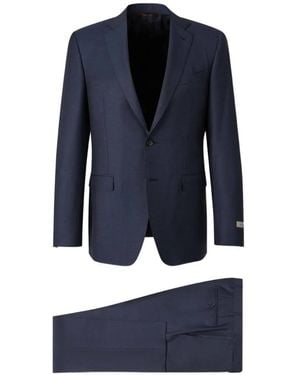 Canali Single-Breasted Notched-Lapels Suit - Blue