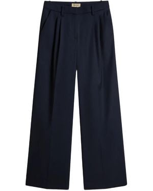 Woolrich Pleated Straight Trousers - Blue