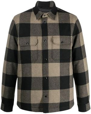 Woolrich Plaid-Check Quilted Shirt Jacket - Black