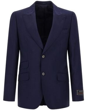 Gucci Peak-Lapel Blazer - Blue