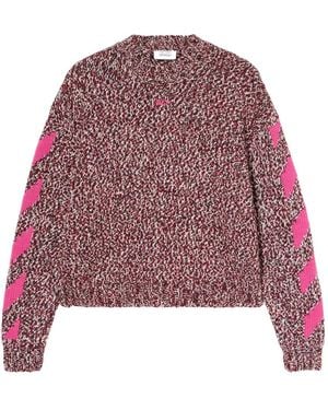 Off-White c/o Virgil Abloh Mouline Arrow Crew-Neck Jumper - Red
