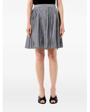Balenciaga Striped Pleated Skirt - Blue