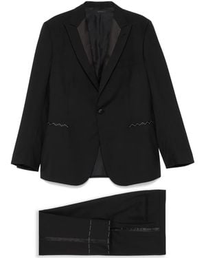 Brioni サテントリム スーツ - ブラック