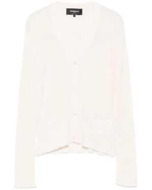 Rochas Cárdigan Con Parche Del Logo - Blanco