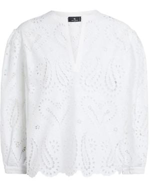 Etro Broderie-Anglaise Top - Wit