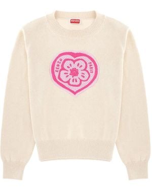 KENZO Boke Heart Cable-Knit Sweater - Pink