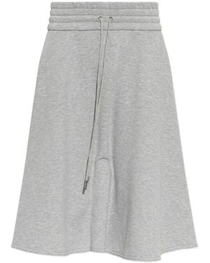 AVAVAV Drawstring Flared Midi Skirt - Grey