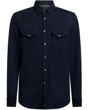 Etro Button-Placket Flap-Pocket Shirt - Blue