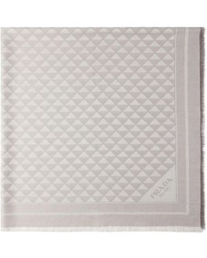 Prada Silk, Viscose And Lurex Shawl - Gray