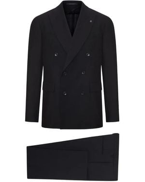 Tagliatore New York Double-Breasted Suit - Black