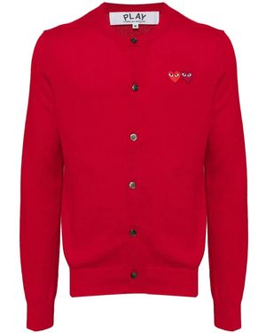 COMME DES GARÇONS PLAY エンブロイダリー カーディガン - レッド
