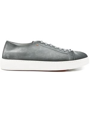 Santoni Lace-Up Sued Sneakers - Weiß