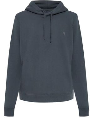 AllSaints Embroidered-Logo Sweatshirt - Blue