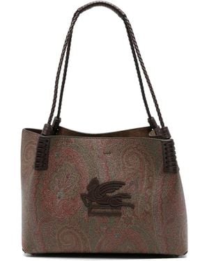 Etro Libra Arnica Paisley-Print Shoulder Bag - Brown