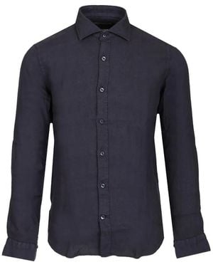 Al Duca d'Aosta Linen Button-Up Shirt - Blue
