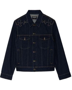 Zadig & Voltaire Embroidered Denim Jacket - Blue