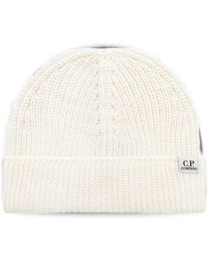 C.P. Company Ribbed-Knit Beanie Hat - Natural