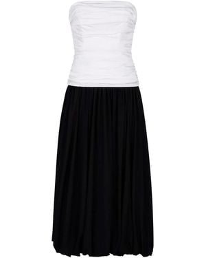 Nicholas Schulterfreies Despina Midikleid - Schwarz