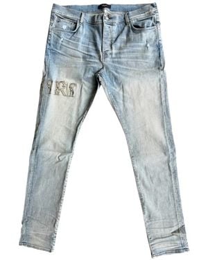 Amiri Vaqueros Baroque Varsity Con Logo - Azul